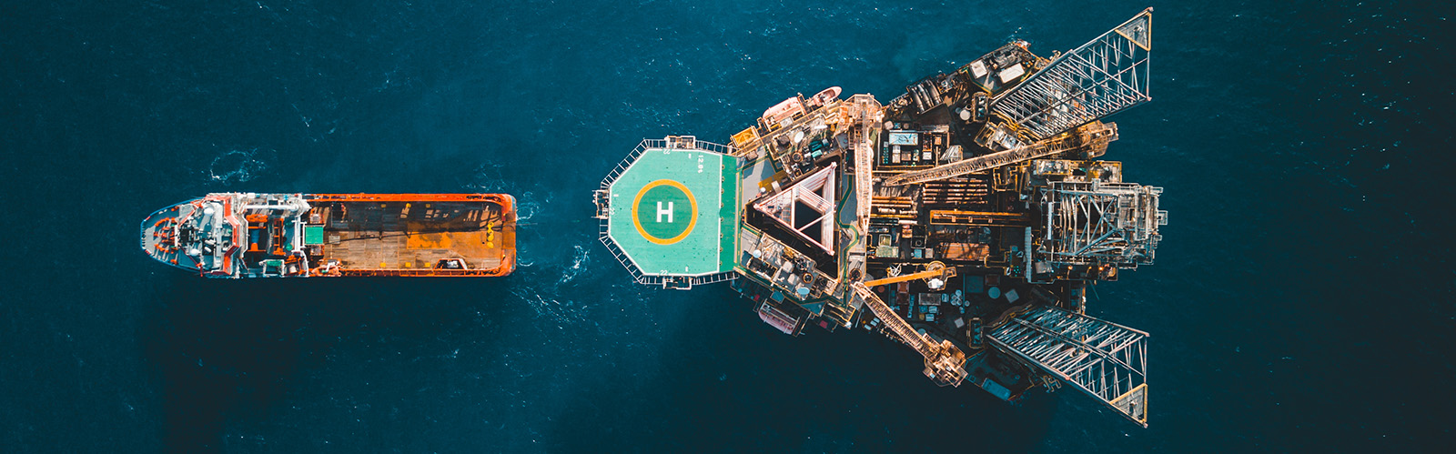 An offshore oil rig