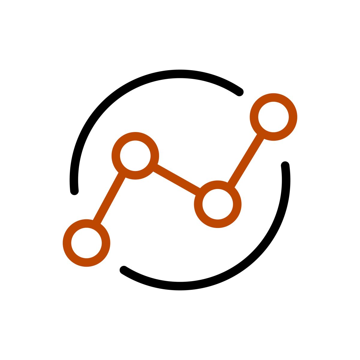 Line drawing of linked dots